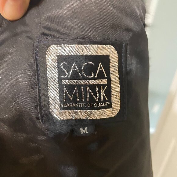 Black Mink Fur Jacket Coat Saga size Medium - Picture 3 of 5